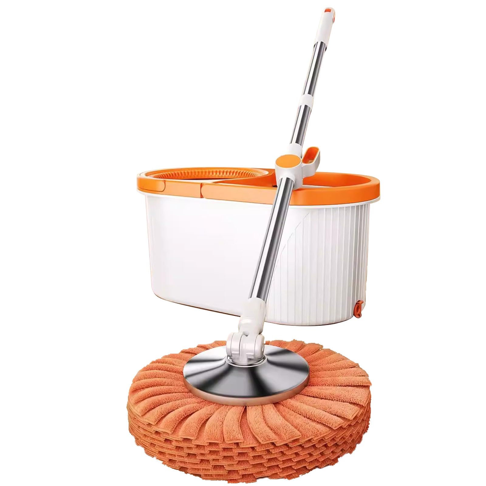 Juego de cubeta para fregona giratoria para el hogar - Trapeador Giratorio 360 y Cubo con Cesta giratoria con Protector contra Salpicaduras Desmontable,3 Mop Pads Refill