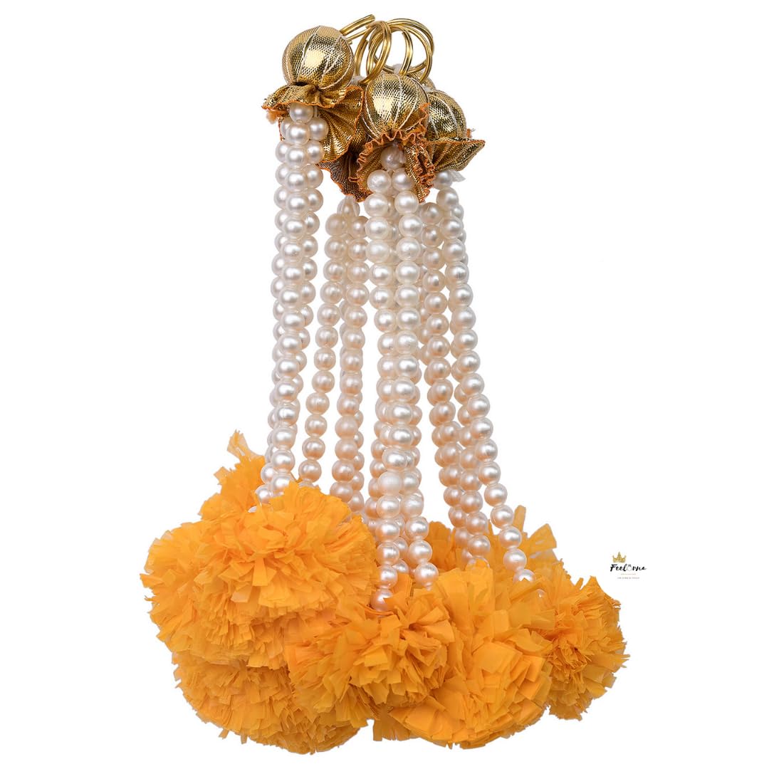 FeelOrna (Pack of 5) Beautiful Pearl Marigold Decoration for Every Occasion, Pearl Finish Beads with Marigold, Diwali Decoration, Diwali Decor, Diwali Hanging, Home Decor (B0CGDQQSFB) Amazon Price History, Amazon Price Tracker