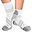TechWare Pro Plantar Fasciitis Socks - Therapy Grade Targeted Cushion Compression Socks for Men & Women. Ankle Brace Foot Sleeve & Arch Support for Achilles Tendonitis & Heel Pain Relief Wht/Gy LRG