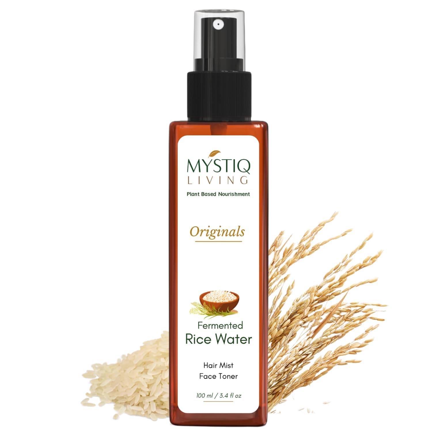 Fermented Rice Water Toner Spray for Korean Glass Skin | 100% Pure Made with Organic Doon Basmati Rice | Skin Brightening & Glowing Skin 100ML