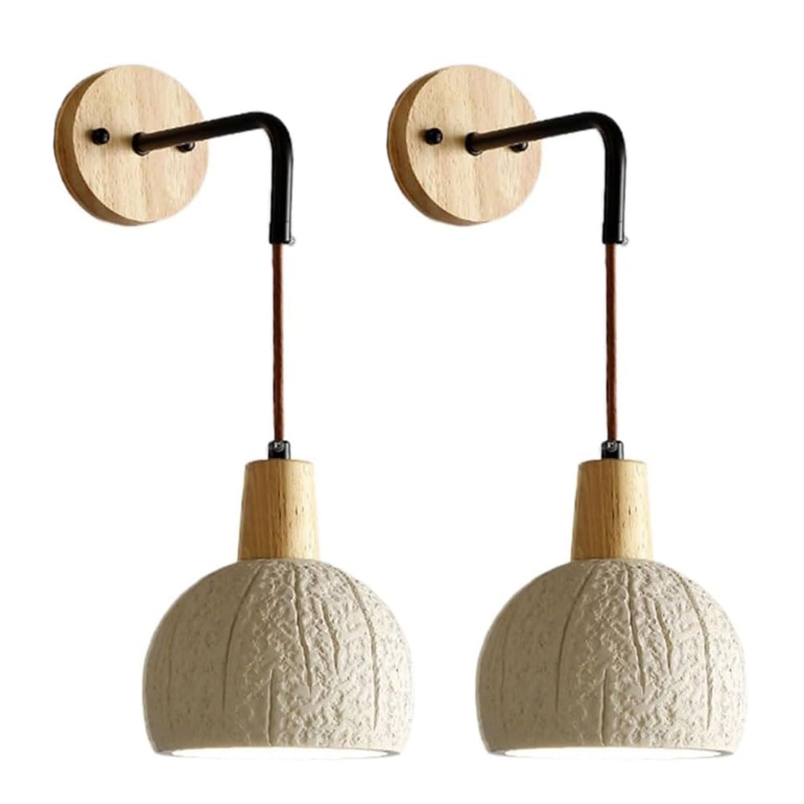 Applique Murale LED, Applique Murale Japonaise en Bois Massif, Style rétro, microciment d'intérieur, pour Salon, Salle à Manger, Chambre à Coucher, Bureau, 1 lot/2 Lots