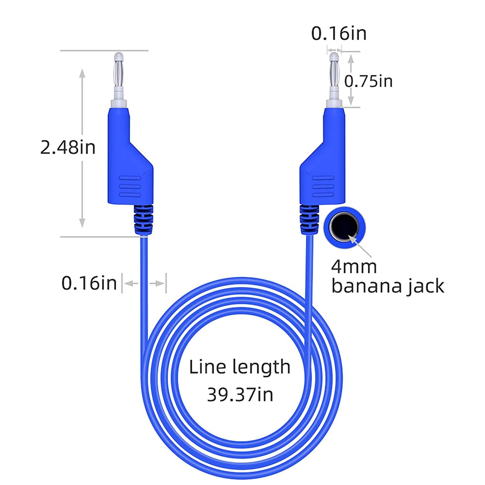 50 PZ Impilabile Banana un Spina Banana Cavi di Prova Morbido di Prova Elettrico Filo 3.3Ft/1 per Multimetro 1000V 15A