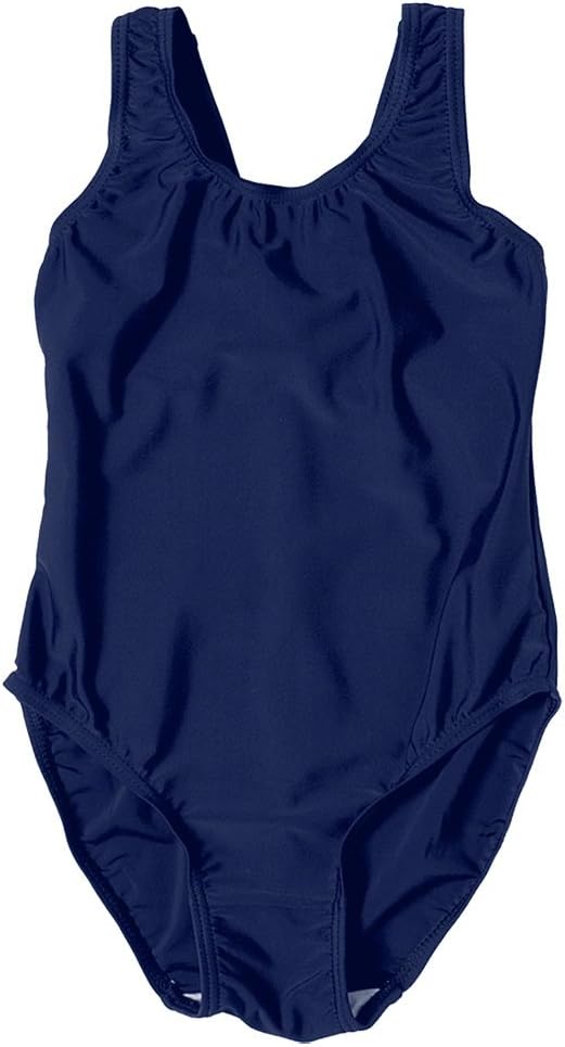 ZecoGirls Swimming Costume School Uniform Black Navy Ages 4-13