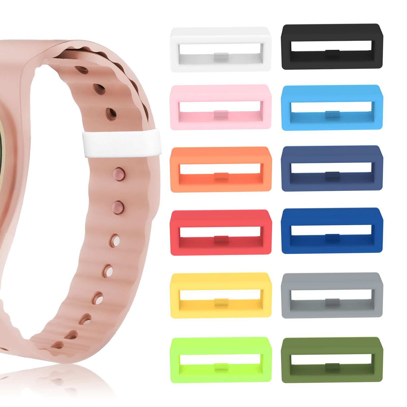 Multi-Color Band Keeper, Magic band locks, Silicone Fastener Rings Security Loop/Holder/Clips Compatible with Fitbit Charge/Charge HR/Garmin Vivofit/Disney Magic Bands 1.0/2.0 & More