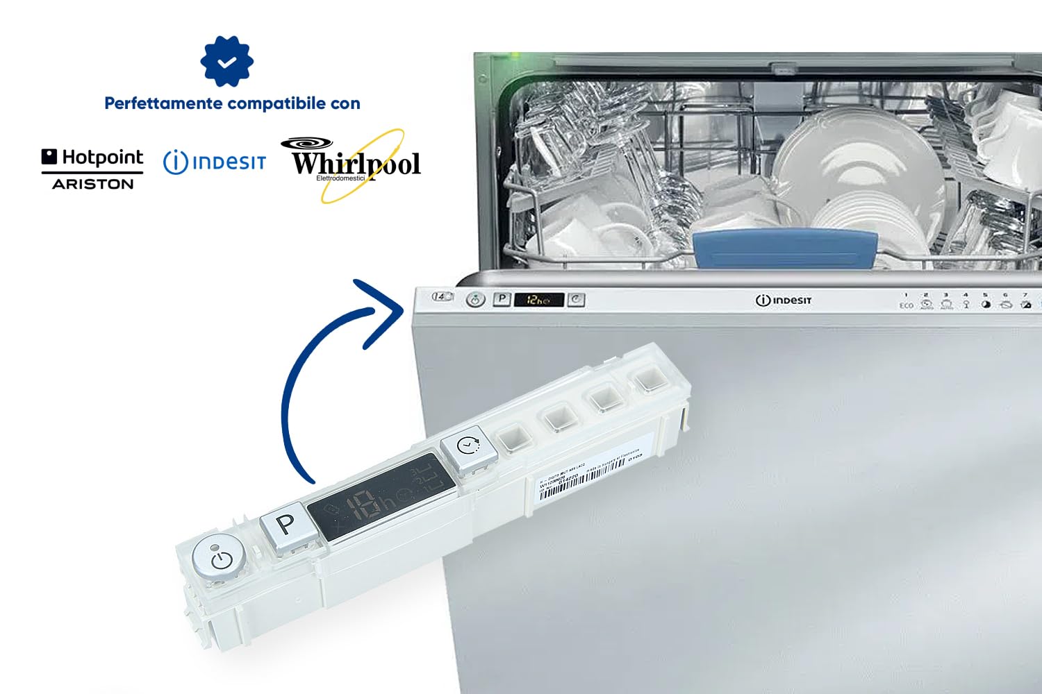 Scheda Display Per Lavastoviglie Hotpoint Ariston Indesit C00480622 – Ricambio Originale