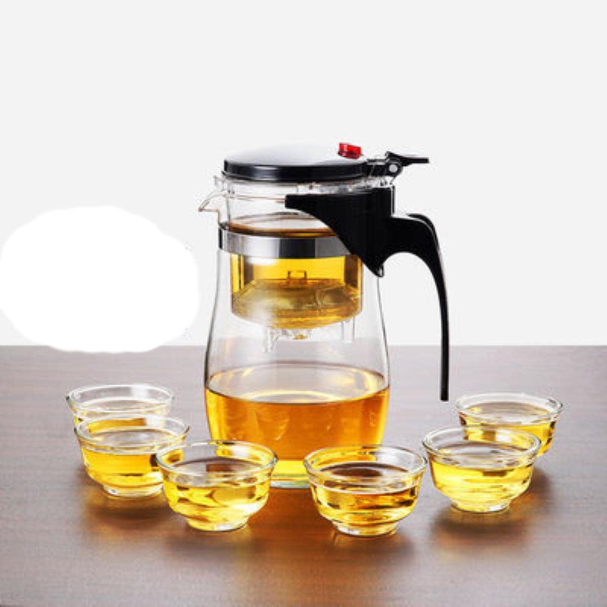 Teekanne aus Glas mit Infuser Liner Filter Glas Teekocher Büro Kochen Teegeschirr Set Teekanne Wasserkocher Heiße hitzebeständige Teekanne aus Glas