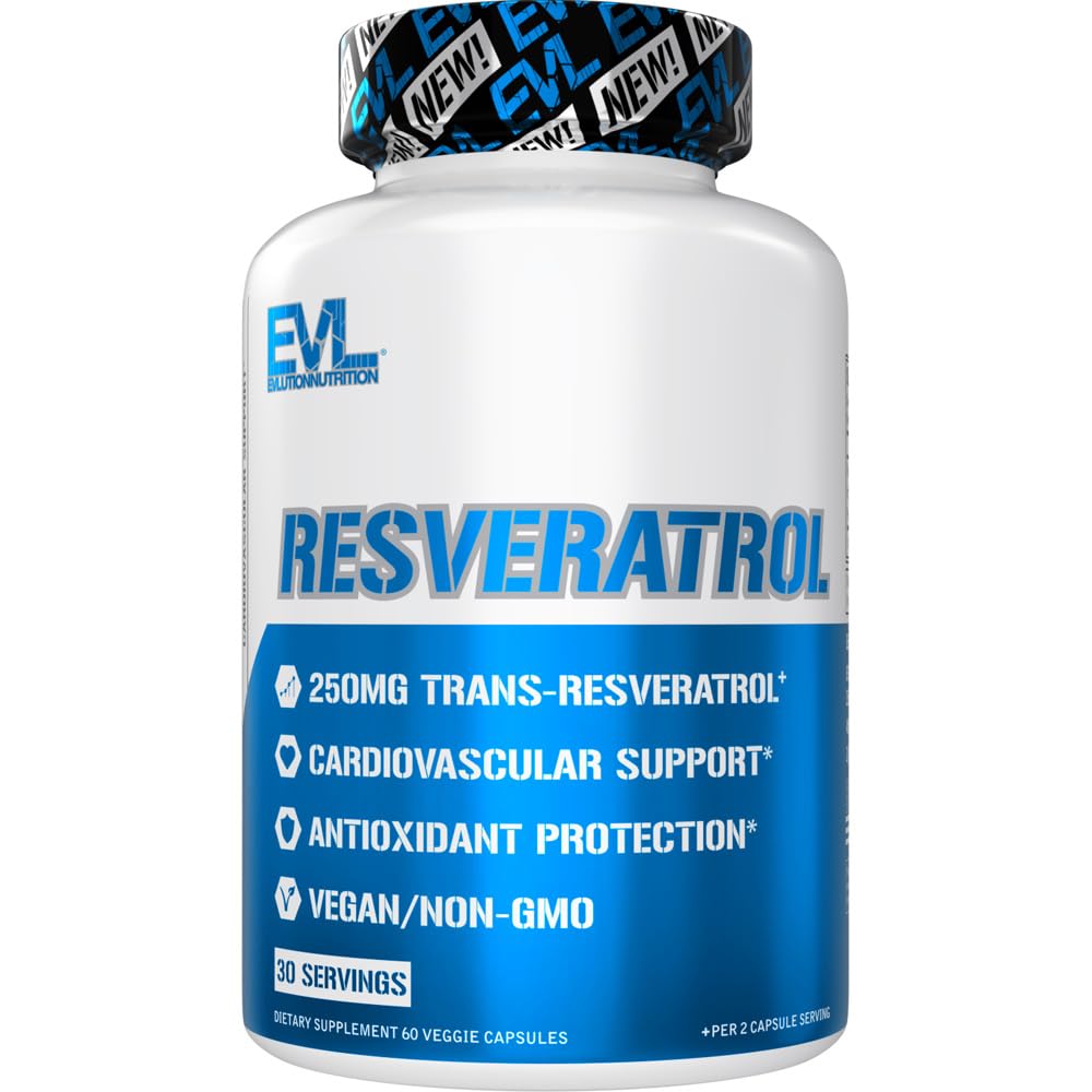 Anti Aging Trans Resveratrol Supplement Nutrition Super Antioxidant Supplement with 250mg Trans-Resveratrol from Resveratrol 500mg Japanese Knotweed Extract for Immune and Heart Health