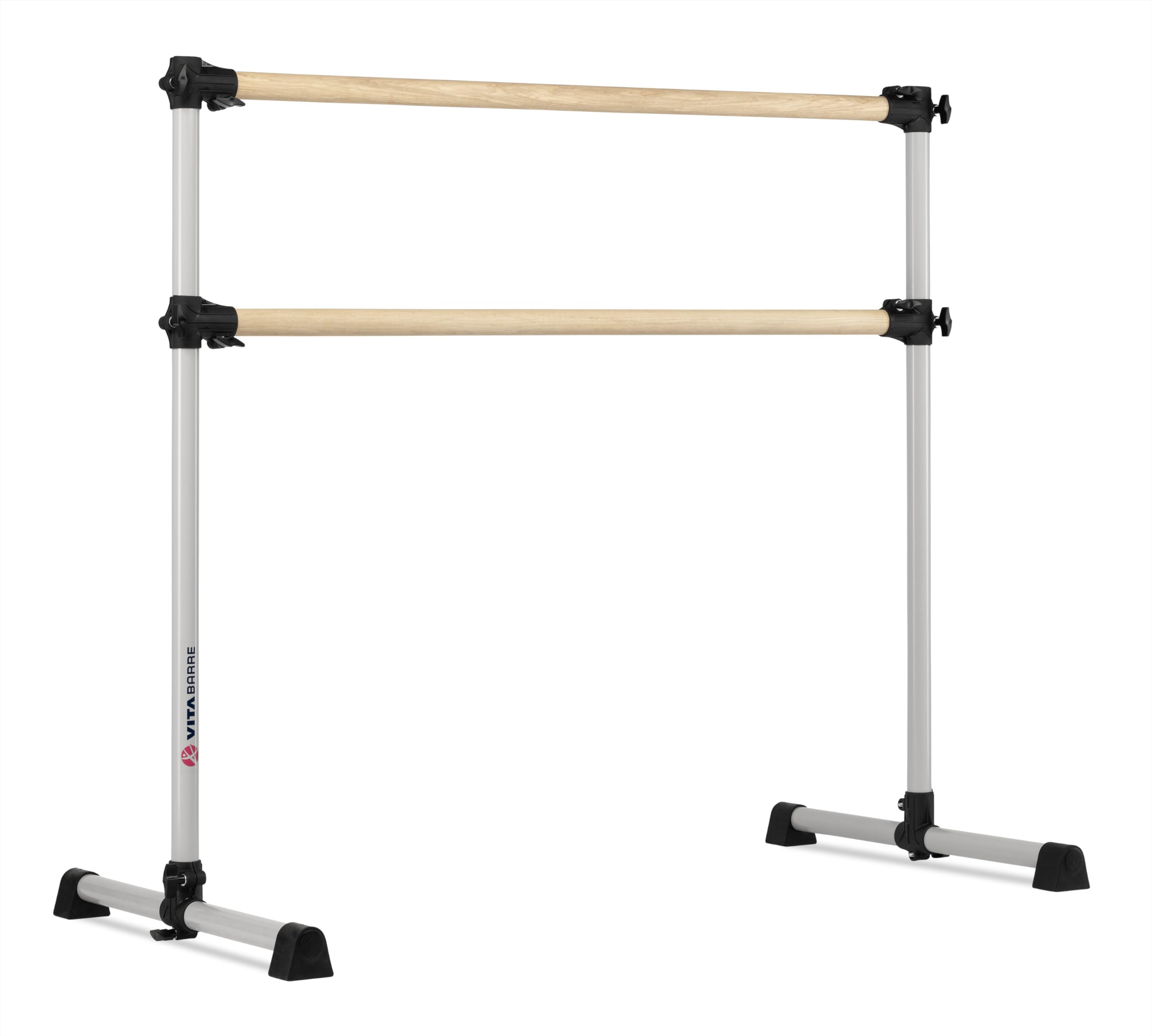 VITA Barre Portable Freestanding Double Ballet Barre, Prodigy, Wood | Adjustable Height, USA Made, Home or Gym Exercise Equipment for Kids & Adults | Dance, Fitness, Pilates