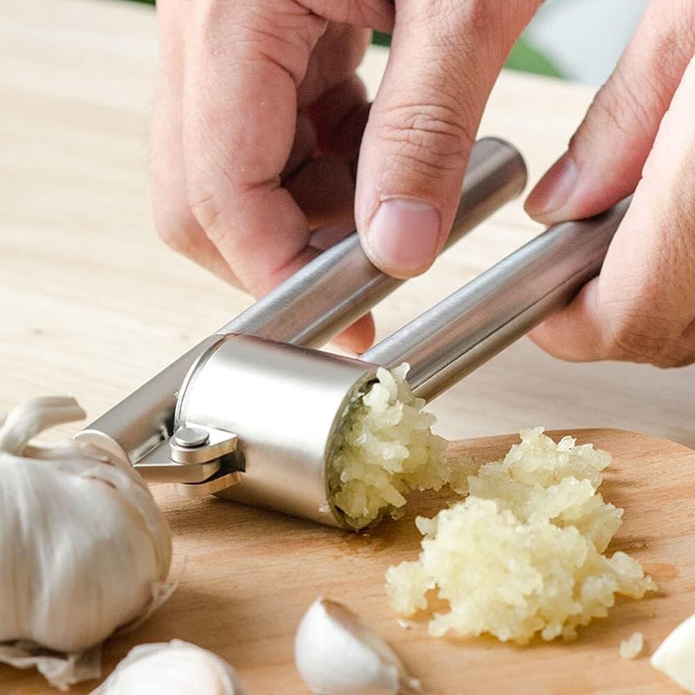 High Effective Garlic Press ，Garlic Press, Food Masher, Portable Kitchen Tools, Manual/Household/Push Type, Thick Stainless Steel, Making Garlic Grinder, Minced Ginger Garlic Grinder