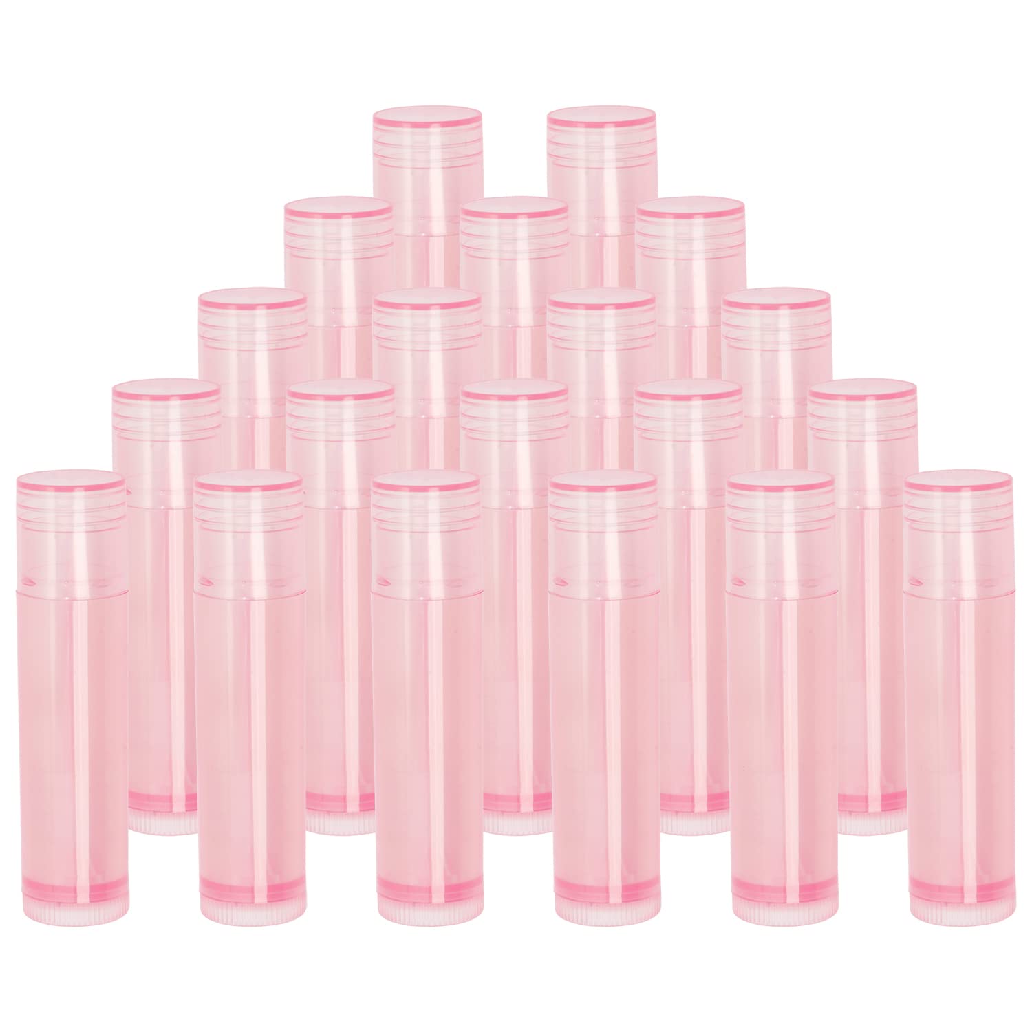 Mini Skater 20Pcs 3/16 Oz (5.5ml) Translucent Lipstick Cosmetic Empty Lip Gloss Lipstick Balm Tube With Caps Container Bottle For Lady Women Makeup