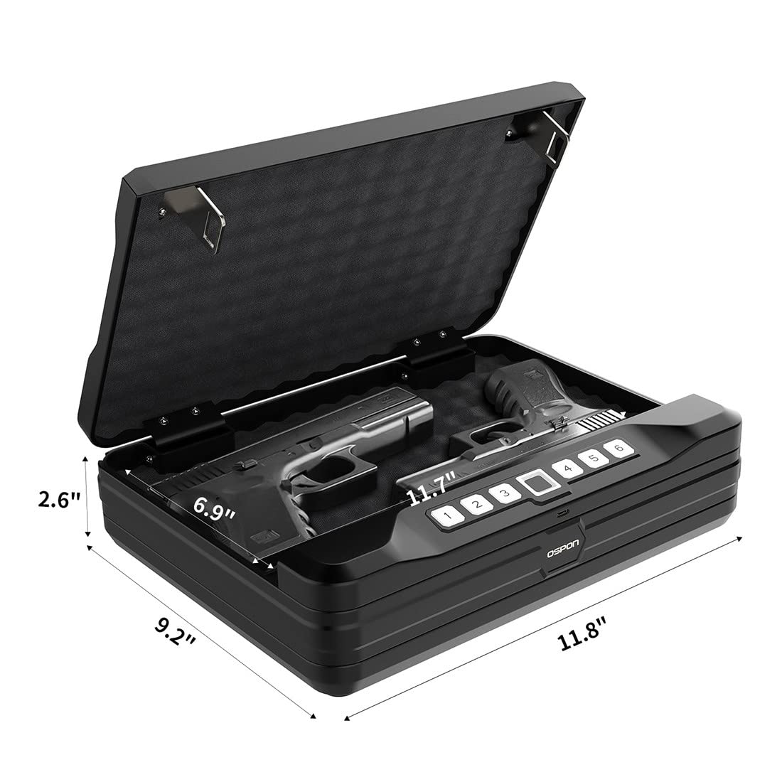 Coffre-fort Biométrique Pour Pistolet RPNB RP19001E – 2 Pistolets – Acier – Neuf