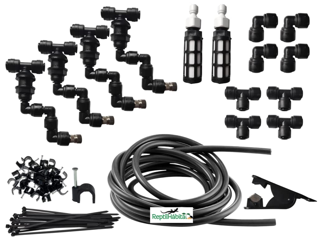Sistema de Lluvia para Reptiles Camaleones 220V x4 boquillas (Kit sin Bomba)