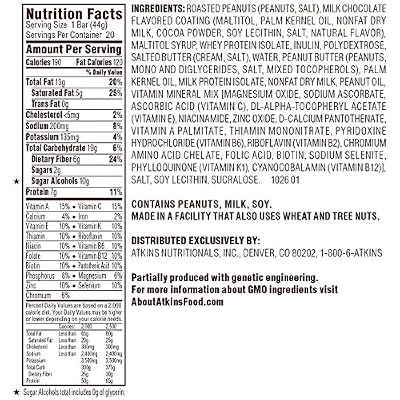 Atkins Snack bar, Caramel Chocolate Nut Roll, Keto Friendly (20 ct.), 31 Ounce
