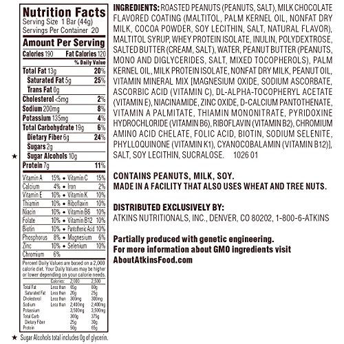 Atkins barra snack caramelo chocolate, 31 oz miniatura 2