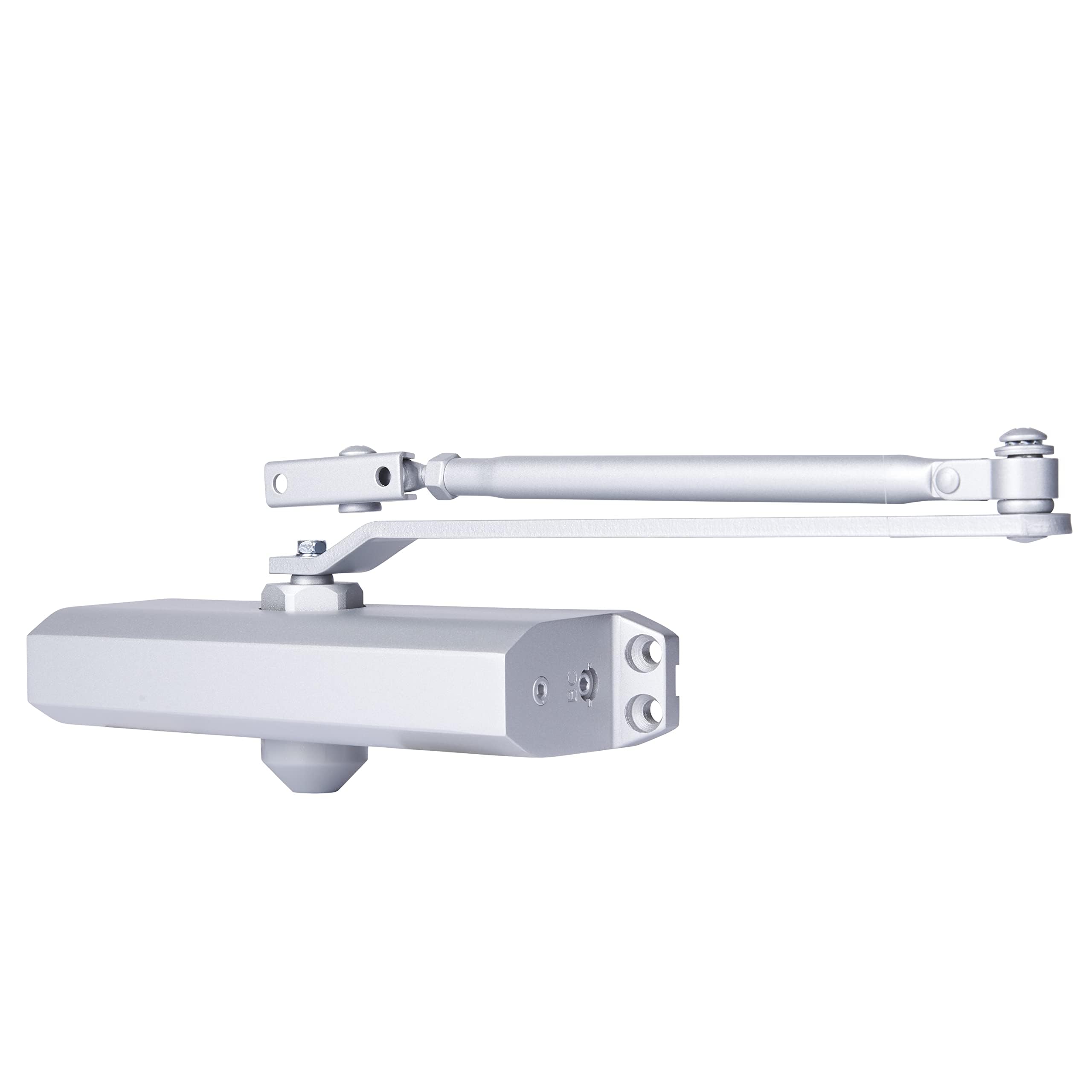 Commercial - Heavy Duty Commercial Door Closer, Aluminum Finish - Adjustable from Size 1 to Size 5 with a 180-Degree Opening Range