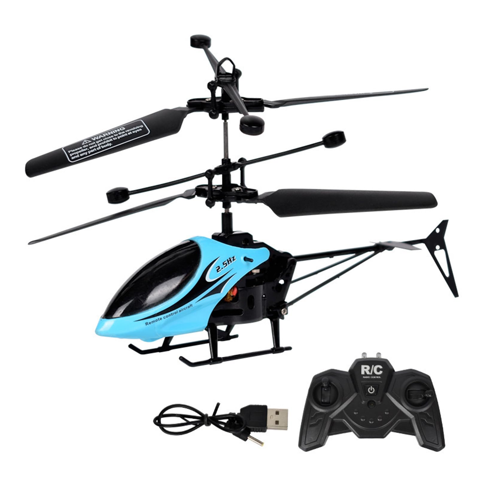 Jouet Hélicoptère RC pour Enfants, Vol Intérieur et Extérieur, Résistant aux Chutes, Télécommande avec Fonctions Bidirectionnelles (Bleue)