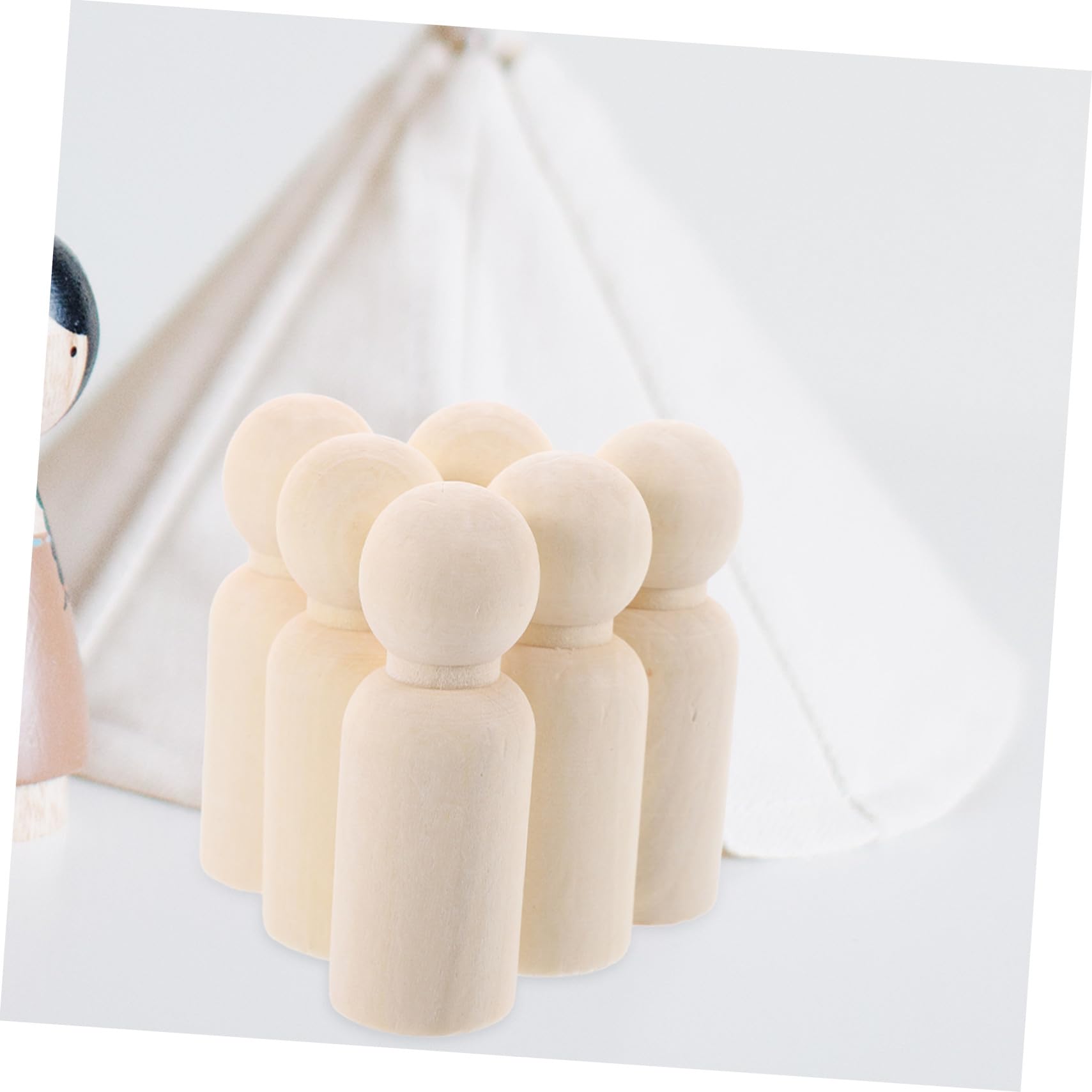 FUNNETOYU 50 Pièces Figurines Bois Vierges Poupées Bois à Monter Soi-même à Peindre Inachevés
