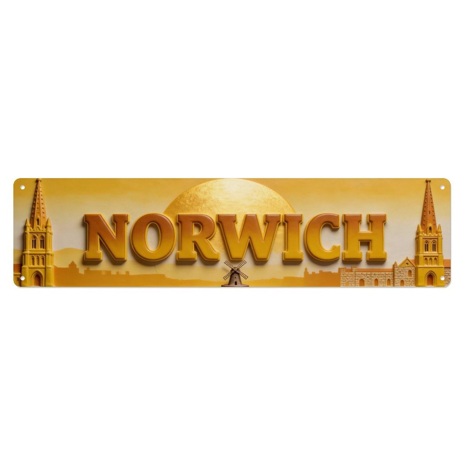 Metal Tin Sign Norwich England Retro