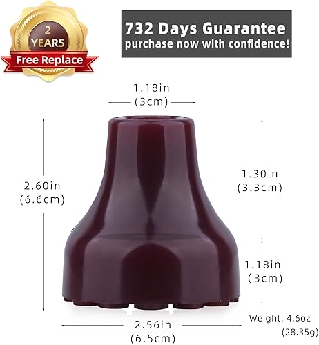 Miniatura 3 de Puntas de bastón para caminar, accesorios de bastón de gran tamaño resistentes con base grande, punta de goma de repuesto para caminar, plegables y