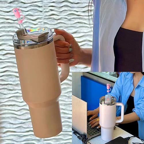 Miniatura 6 de Stanley - Tapas de paja de 0.394 pulgadas con popotes para vasos Stanley de silicona de grado alimenticio de 30 y 40 onzas, a prueba de polvo y