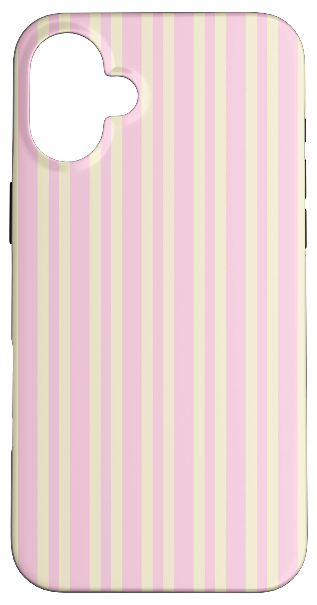 Minimalist Light Pink Pastel Yellow Vertical Line Stripes Case for iPhone 16 Plus