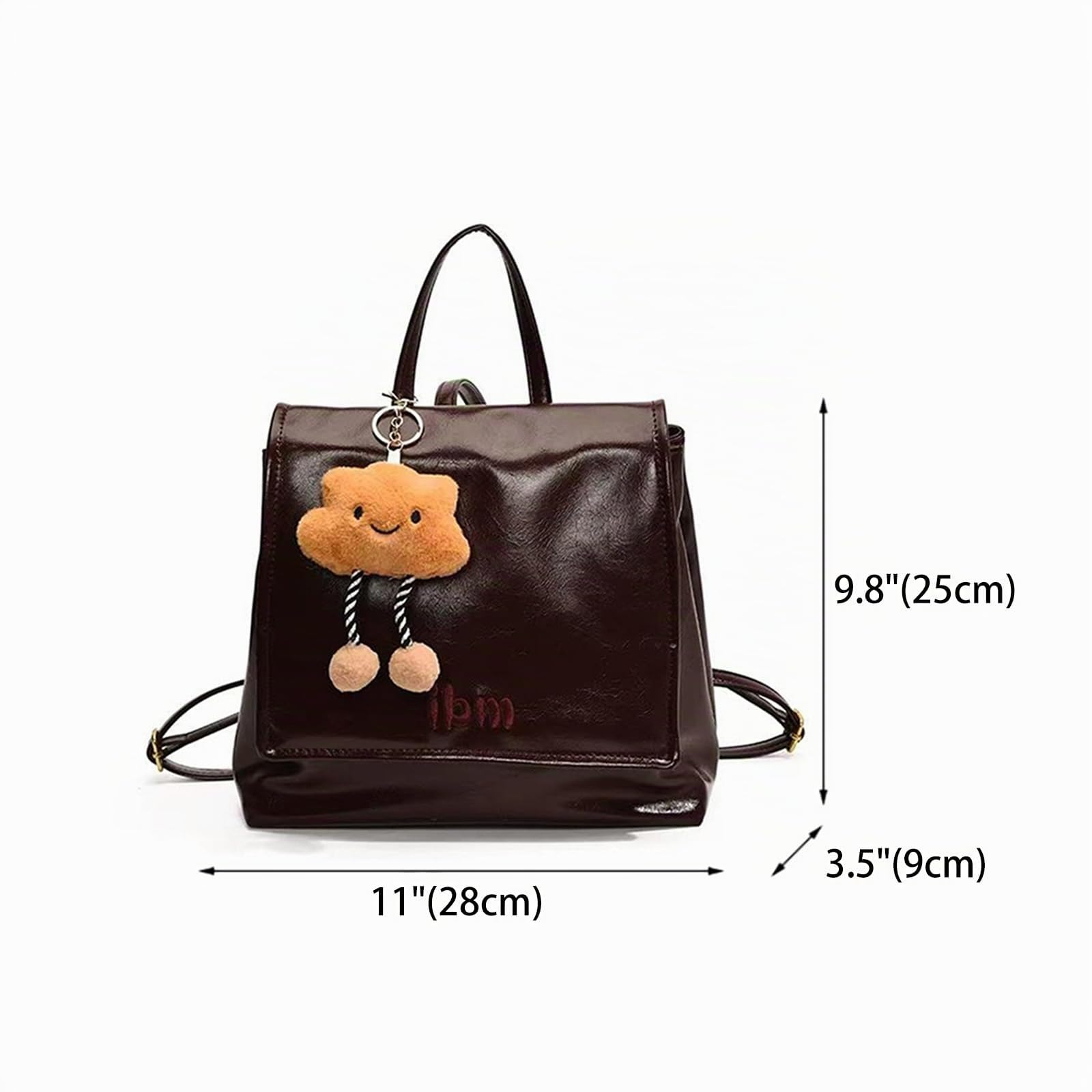 DEERWORD Mujer Bolsos Mochila Casual Bandolera Marca Mediano Antirrobo Italianos PU Cuero 80121 1 piezas Negro
