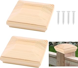 4x4 Wood Post Caps - Durable Fence & Mailbox Topper for Outdoor Decks and Fence Posts, 2-Pack