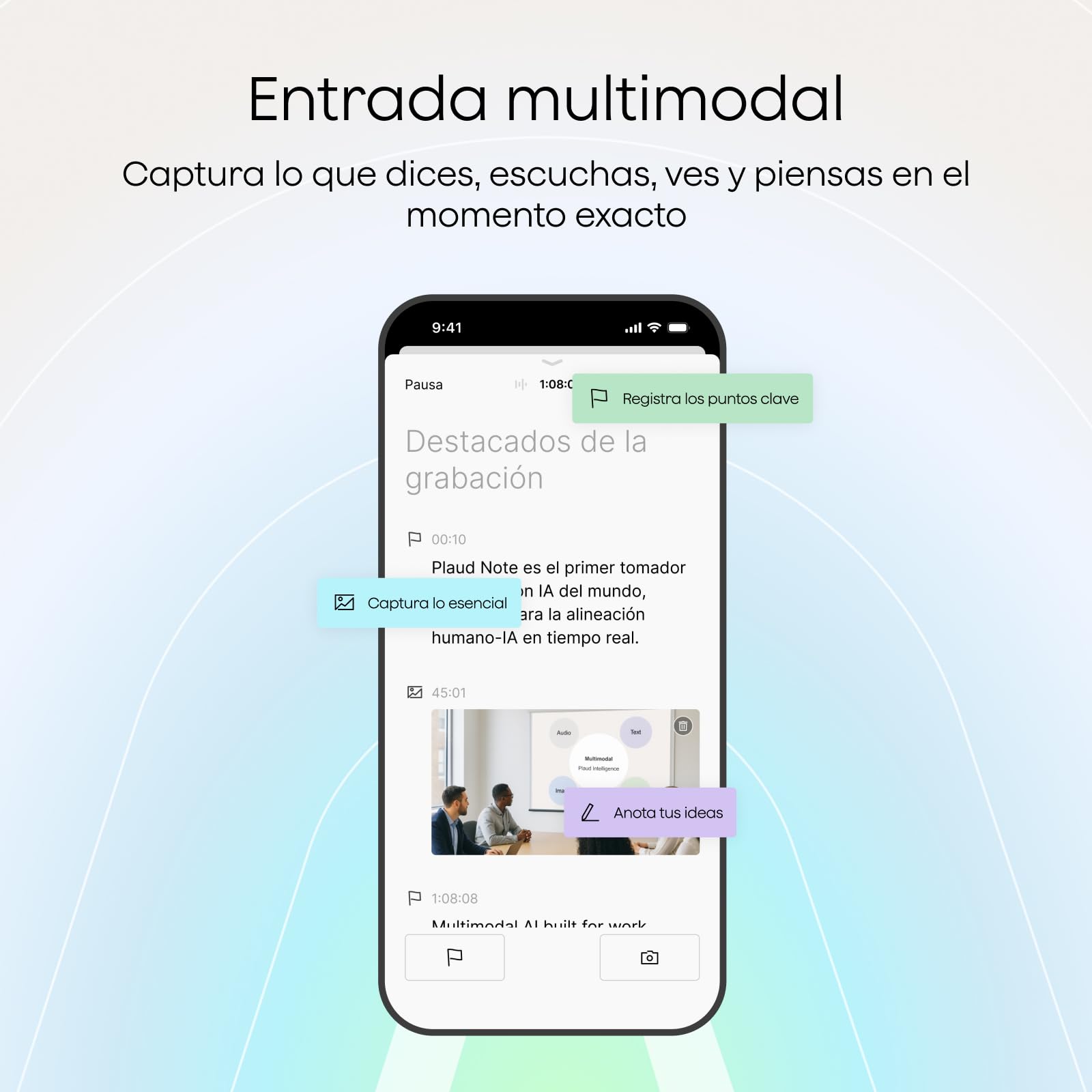 Plaud Note Grabadora de Voz IA con Funda Negra Transcribe Resume Transcripción IA, Soporta 112 Idiomas Control de Reunión con App Genial para Lección Llamada Entrevista Charlas Clases Teams | Control por App Transcripción y Resumen de IA Soporte de 112 Id