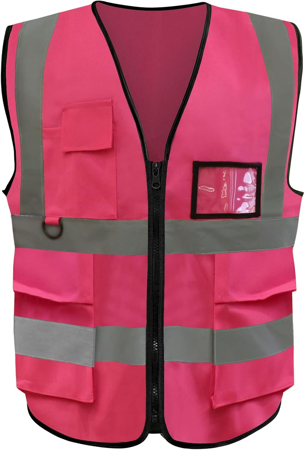 YAFOWUK Reflective Safety Vest Neon Construction Vest HiVis 7 Pockets