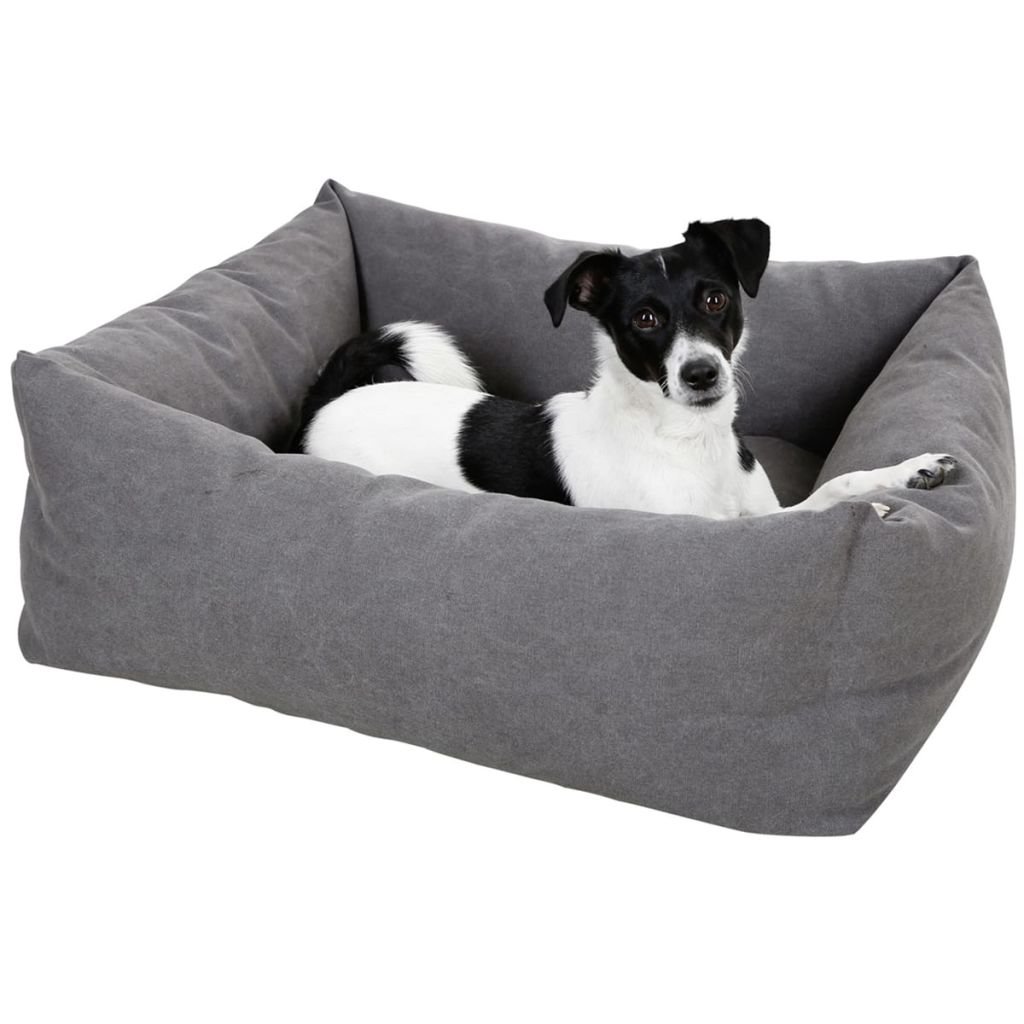 Kerbl 80347 - Letto Morbido Lucca (Colore Grigio, L x P x A 70 x 85 x 24 cm, Cuscino per Cani, con Cuscino Estraibile