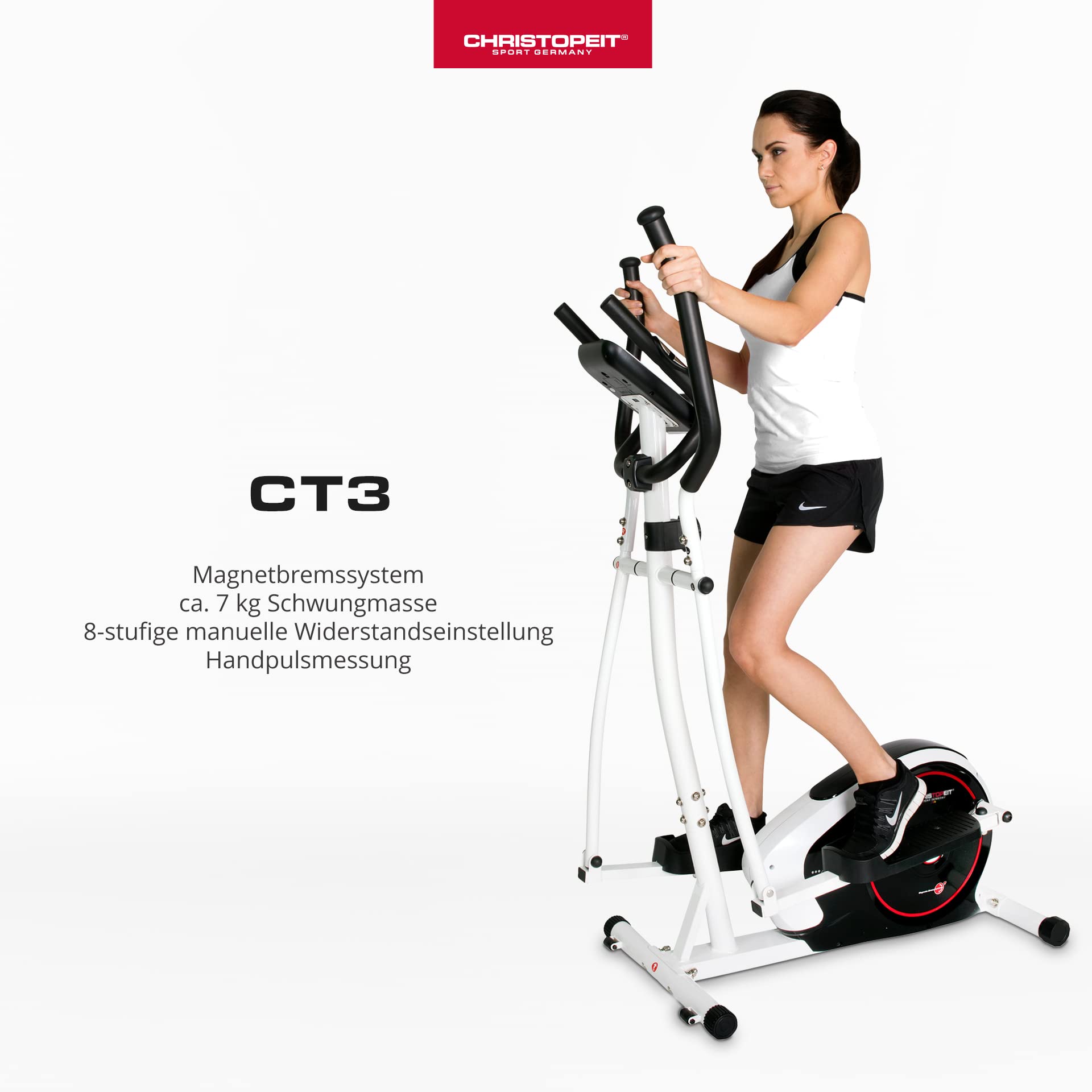 Crosstrainer Ellipsentrainer 8-stufiger Widerstand 7kg Magnetbremssystem LCD-Display