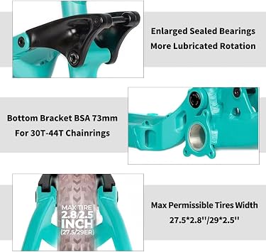 Full Suspension Frame 27.5er/29er Enduro Mountain Bike Frame 15.5''/17''/18'' Boost Frame 12x148mm Thru Axle Travel 150mm Disc Brake Frame for Trail/Downhill/AM/DH
