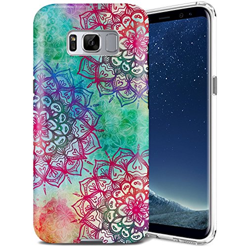 ZUSLAB Case Compatible with Samsung Galaxy S8 , ZUSLAB Mandala Design , Slim Shockproof Flexible TPU Bumper , Soft Rubber Silicone Skin Cover (Colorful Mandala)