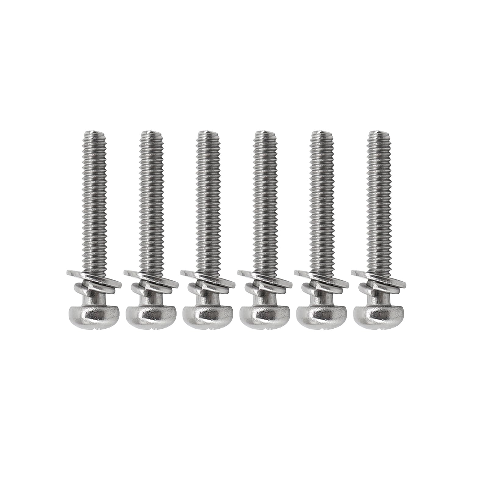 50Pcs M4x25mm 304 Stainless Steel Pan Head Phillips Machine Screws Full Thread Machine Screws with Flat And Spring Washers - Image 2