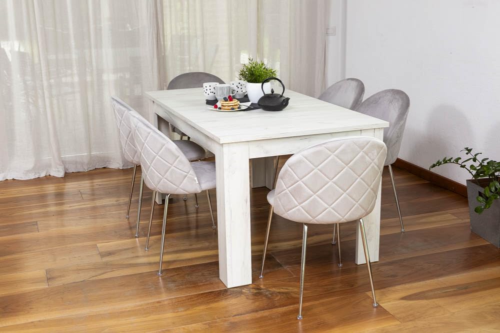 SIEDITI FUORI E DENTRO Sillas Sara acolchadas de terciopelo o teddy para cocina o comedor con patas de metal (Tela de terciopelo gris claro - Patas plateadas, 2)