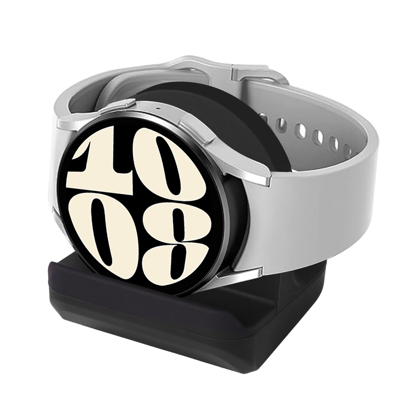 Soporte Compatible con Samsung Galaxy Watch 7 40,44mm/Fe/6 40,44mm/6 Classic 43,47mm/5/5 Pro/5 (Pro) Golf Edition, Soporte de Silicona Antideslizante con Ranura para Cables