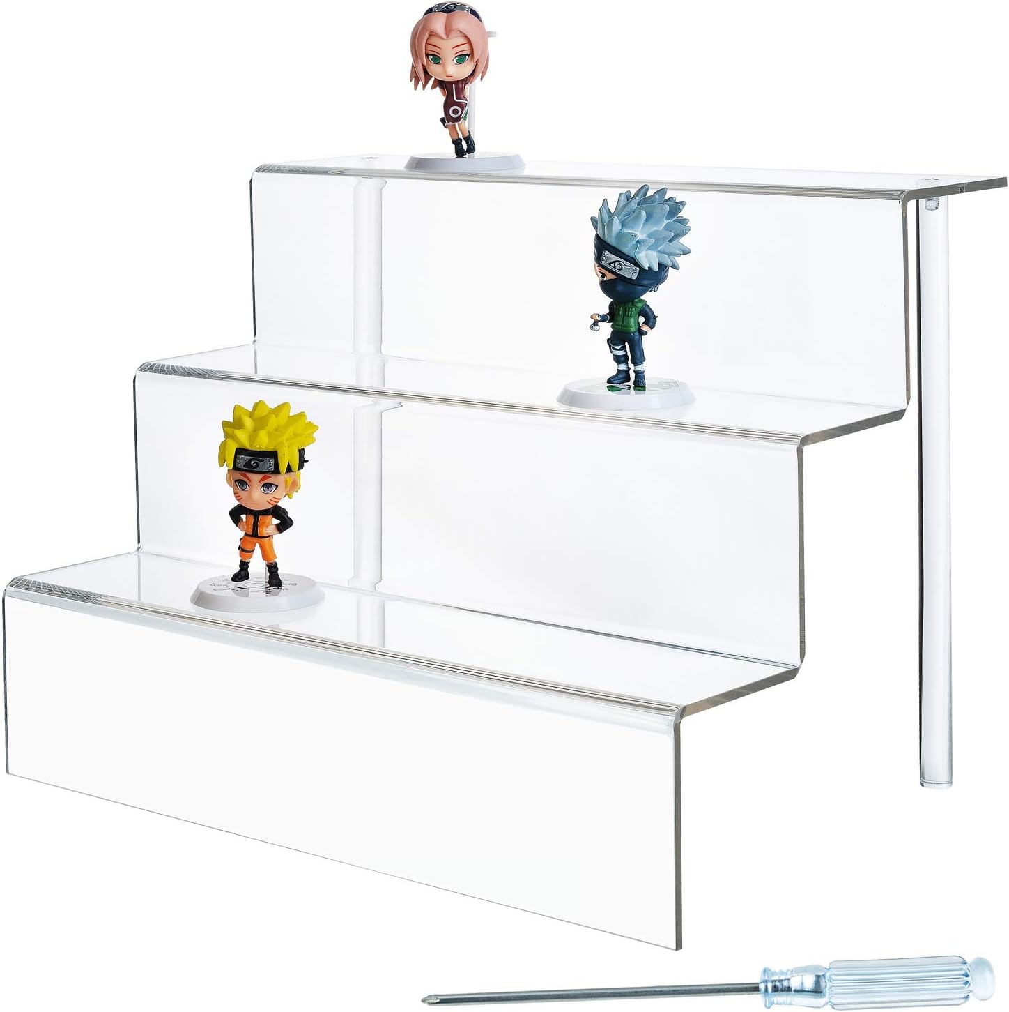 Acrylic Risers 2-Pack, 3-Tier Shelf, 12 x 8.5 Inches WxL