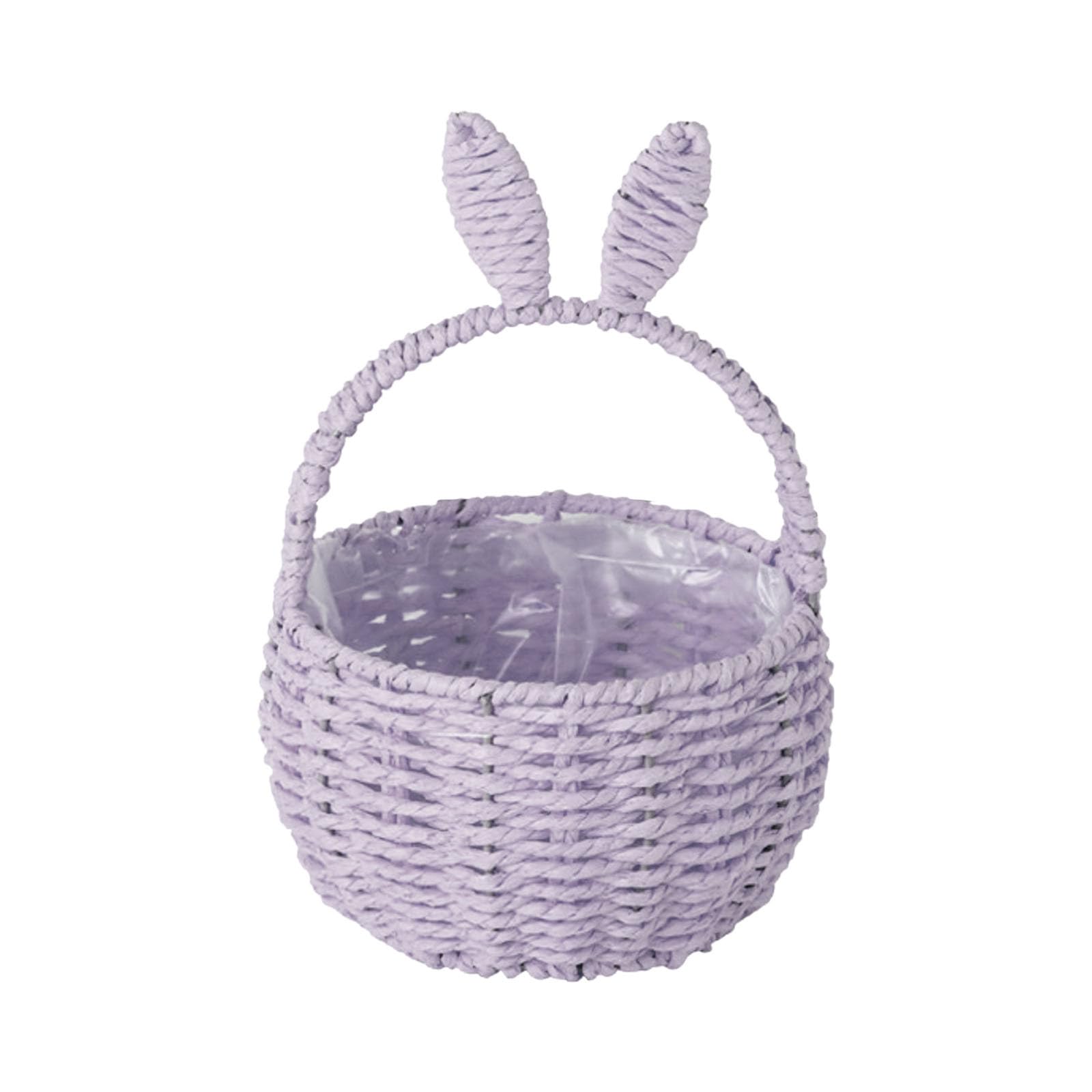 Generisch Gewebter Korb in Hasenform, handgewebt, Papierseil, Osterkorb mit Griff für Eiersuche, Aufbewahrung und Dekoration, Spielzeug-Organizer, Geschenkkorb (28 x 18 x 18 cm) (Beige)