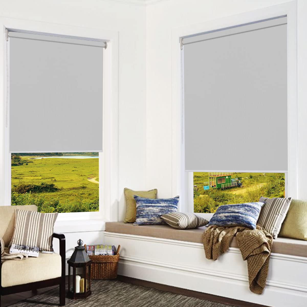 Amazon｜getopblinds ロールスクリーン つっぱり式 ロールカーテン