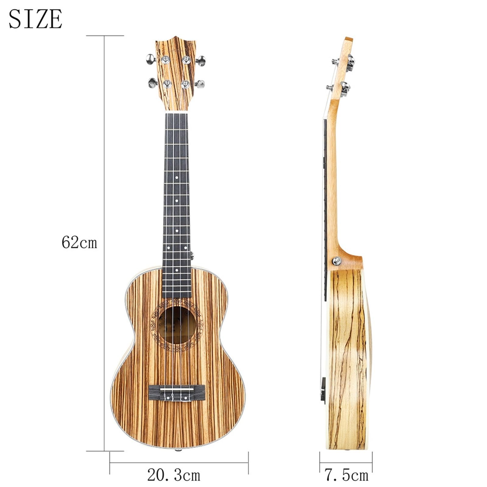 ukulele 21 Cali Ukulele Ukulele Dla Początkujących Hawajskie Ukulele 26 Cali 24 Cale Zebra Drewniana Mała Gitara(24 inch)