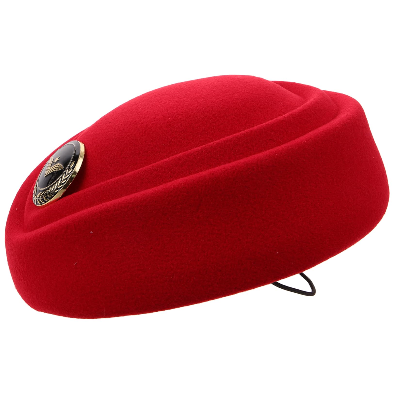 LIFKOME Chapeau d'hôtesse Chapeau de Fete de fête de Cosplay Uniforme Accessoire de Cosplay hôtesse de l'air de Pilote Adulte Uniforme Feutre Rouge