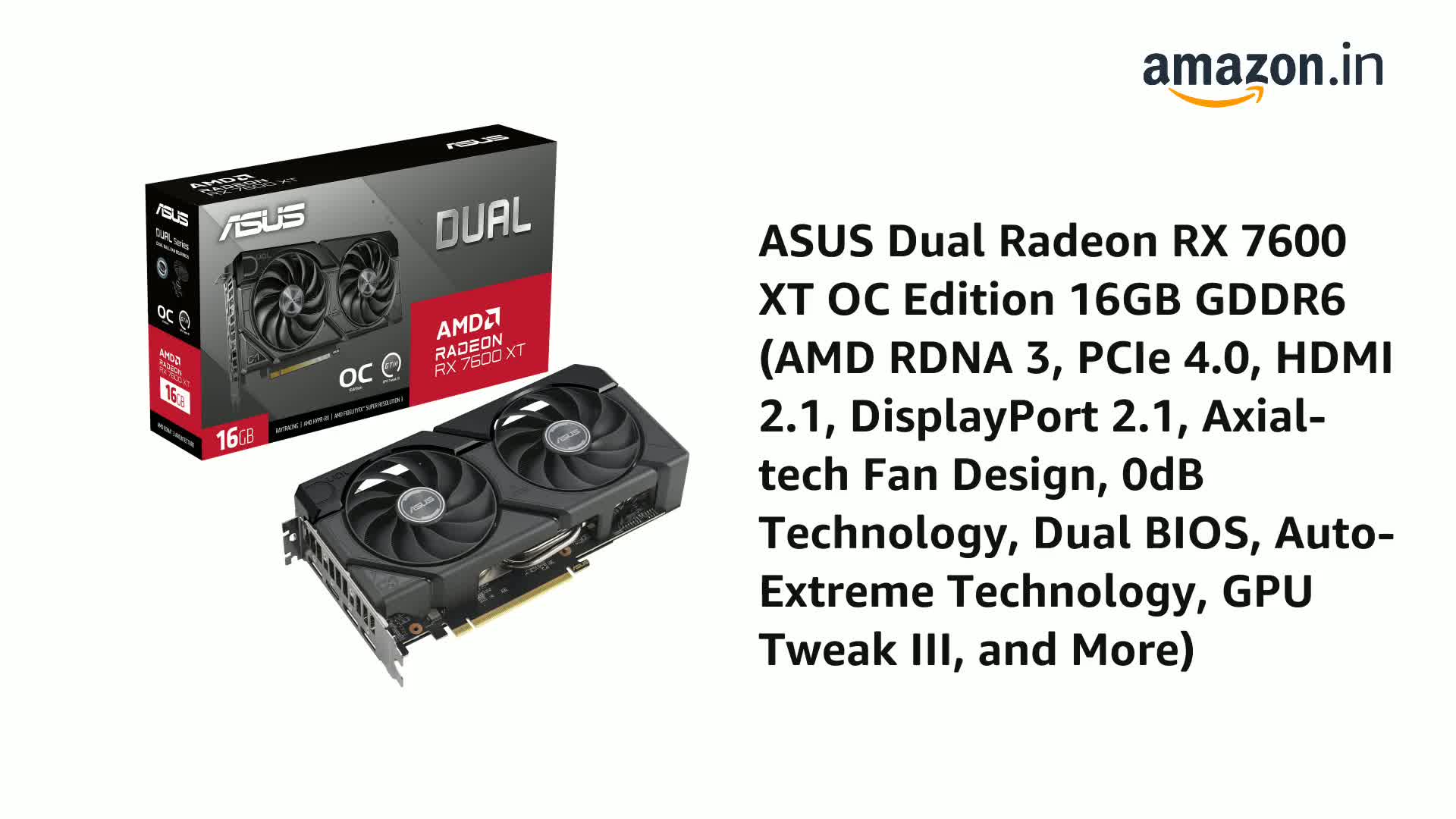 パソコンデスク ASUS Radeon RX 7600 XT 16GB OC Edition 61skCw1GI0L.jpg