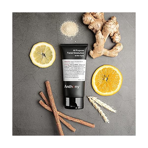 Anthony All-Purpose Facial Moisturizer â Menâs Hydrating Lotion for Dry Skin â Lightweight, Non-Comedogenic, Anti-Aging Formula â 3 Fl Oz