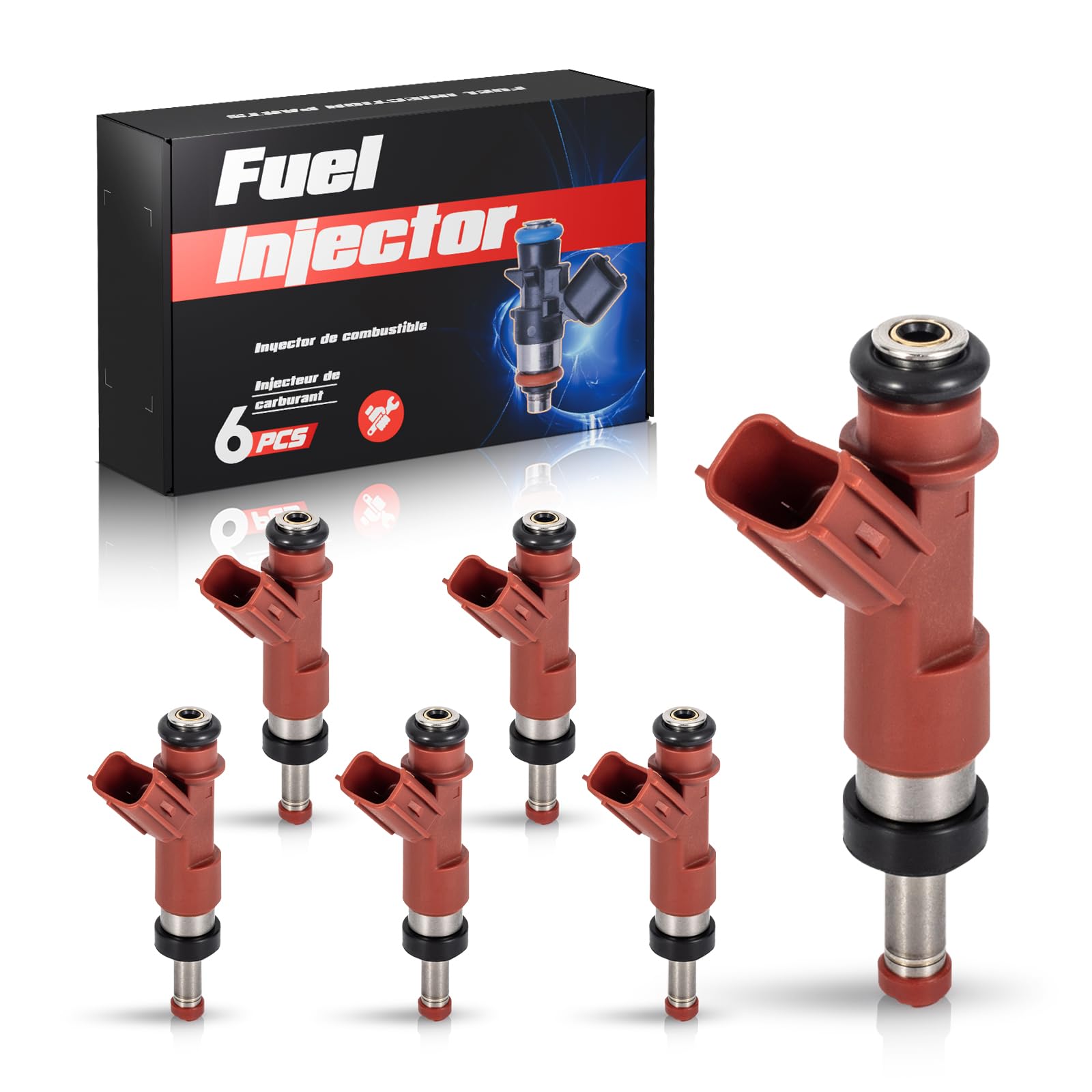 ENA Set of 6 Fuel Injector Compatible with Toyota Lexus Sienna Avalon Highlander Venza RAV4 Camry ES350 RX350 V6 3.5L 2005 2006 2007 2008 2009 2010 2011 2012 2013 2014 2015 Replace For FJ763