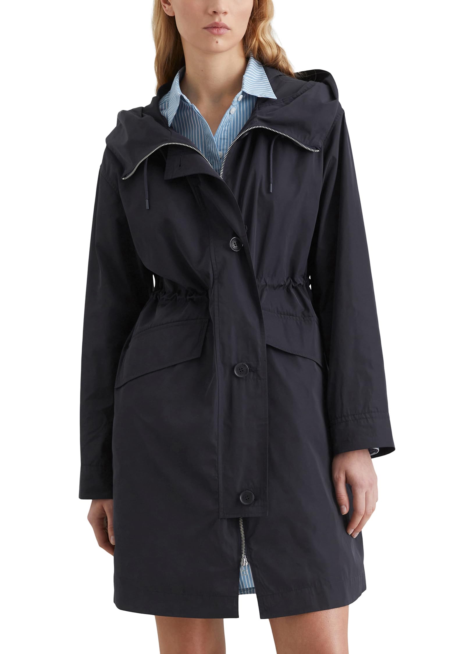 Parka à capuche hydrofuge bleu Marc O'Polo Denim manteau déperlant femme L - 7