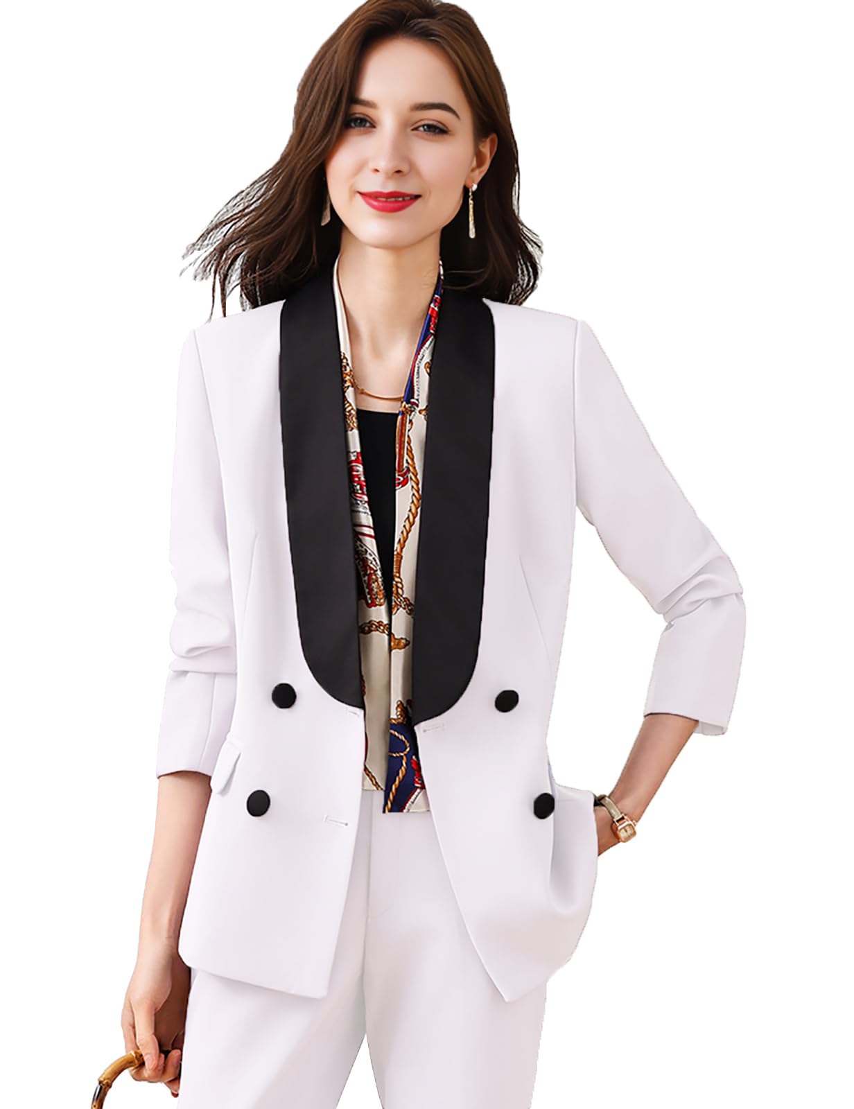 Pant Suits for Women Dressy Business Suits Double Breasted Blazer Sets Women 2 Piece Outfits