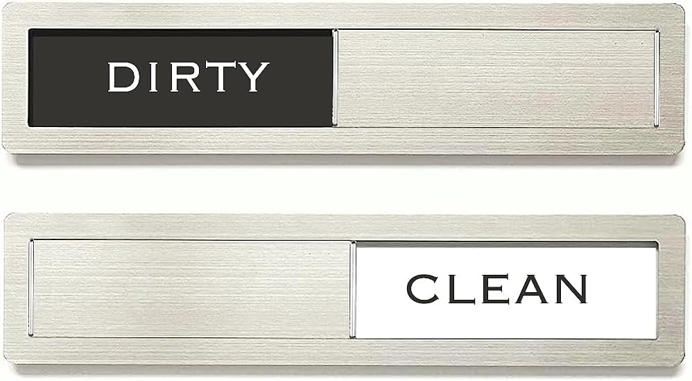 Dishwasher Magnet Clean Dirty Sign, Premium Stainless Steel Black and White Non-Scratch/Kitchen Decor/Easy to Read & Slide/Strong Magnetism Housework Indicator (Black White) Dishwasher Magnet Clean Dirty Sign, Premium Stainless Steel Black and White Non-Scratch/Kitchen Decor/Easy to Read & Slide/Strong Magnetism Housework Indicator (Black White)