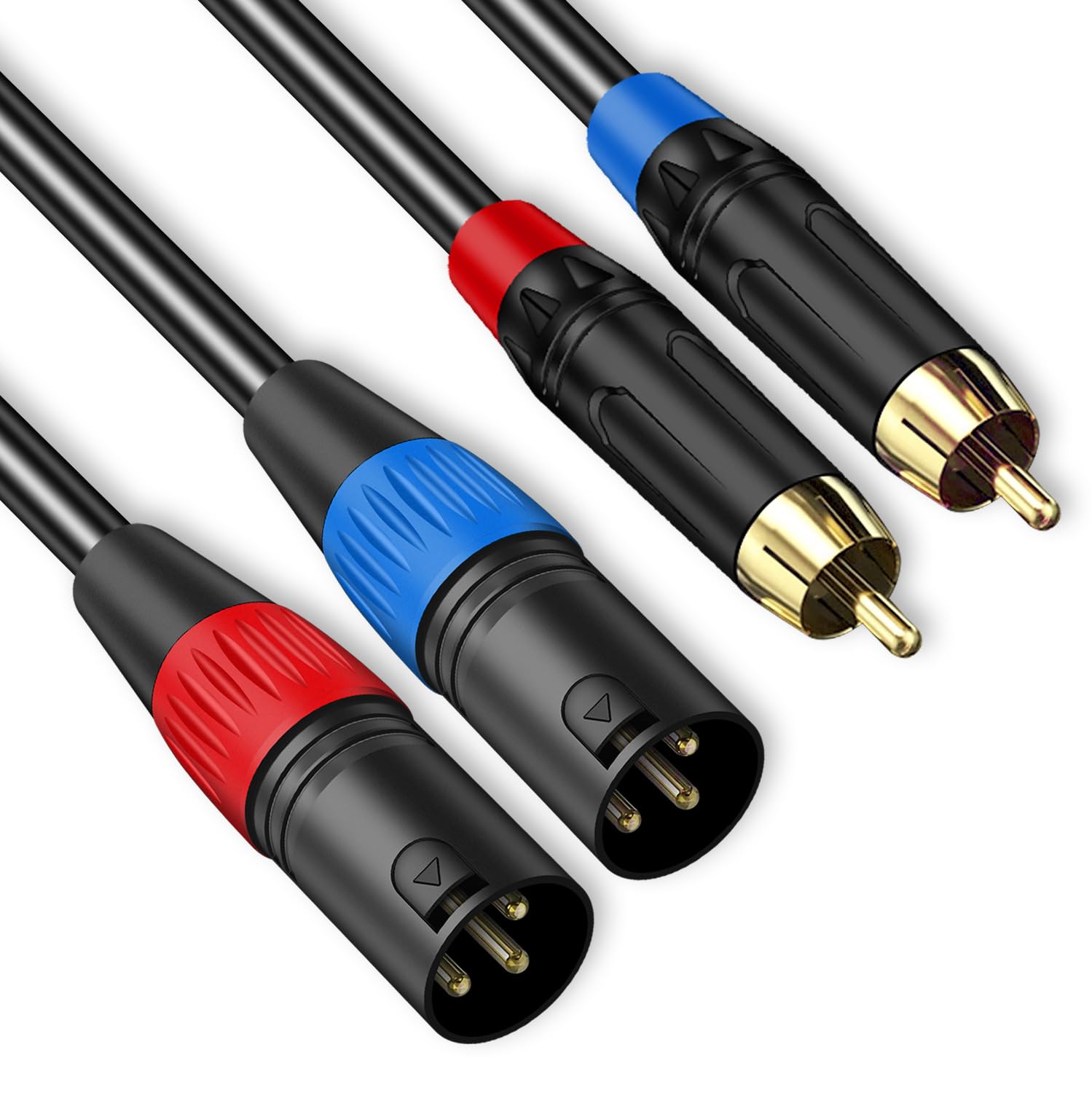 Amazon.co.jp: XLR RCA 変換 ケーブル,2M 双方向 2XLR(オス)-2RCA(オス