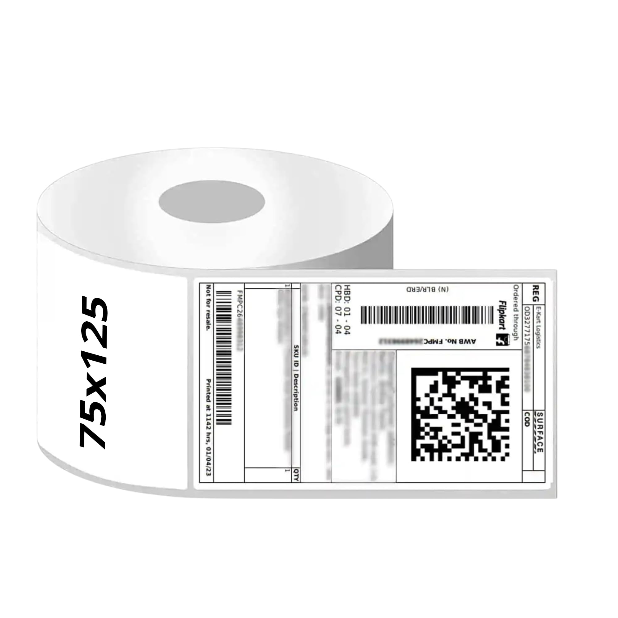 MSTICK 3x5 inch (75x125mm) Direct Thermal Label Rolls – 400 Premium-Grade Self-Adhesive Barcode & Shipping Labels per Roll – Pack of 3