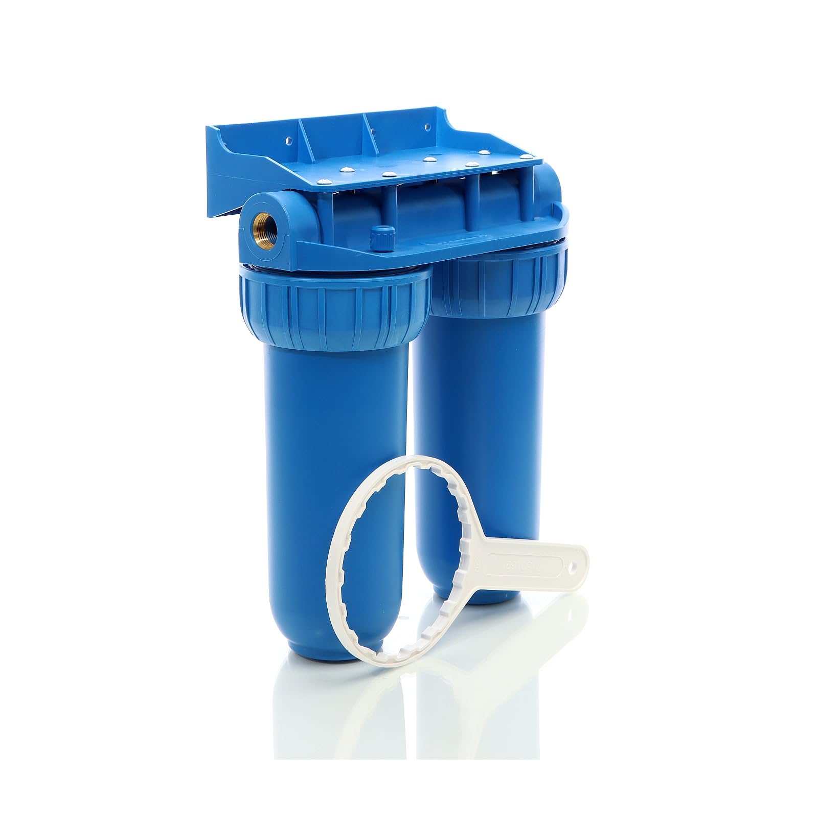 Naturewater NW-BR10B2 Double filtre Eau potable – 280 x 150 x 355 mm – 2 Étapes – 360 L/h – 1" / 32,89 mm – avec Cartouche PP Sédiments, Charbon actif – Filtration Purification Bactéries Pesticides